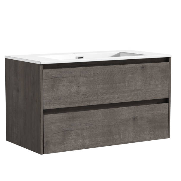 Latitude Run® 36'' Wall Mounted Single Bathroom Vanity with Vanity Top